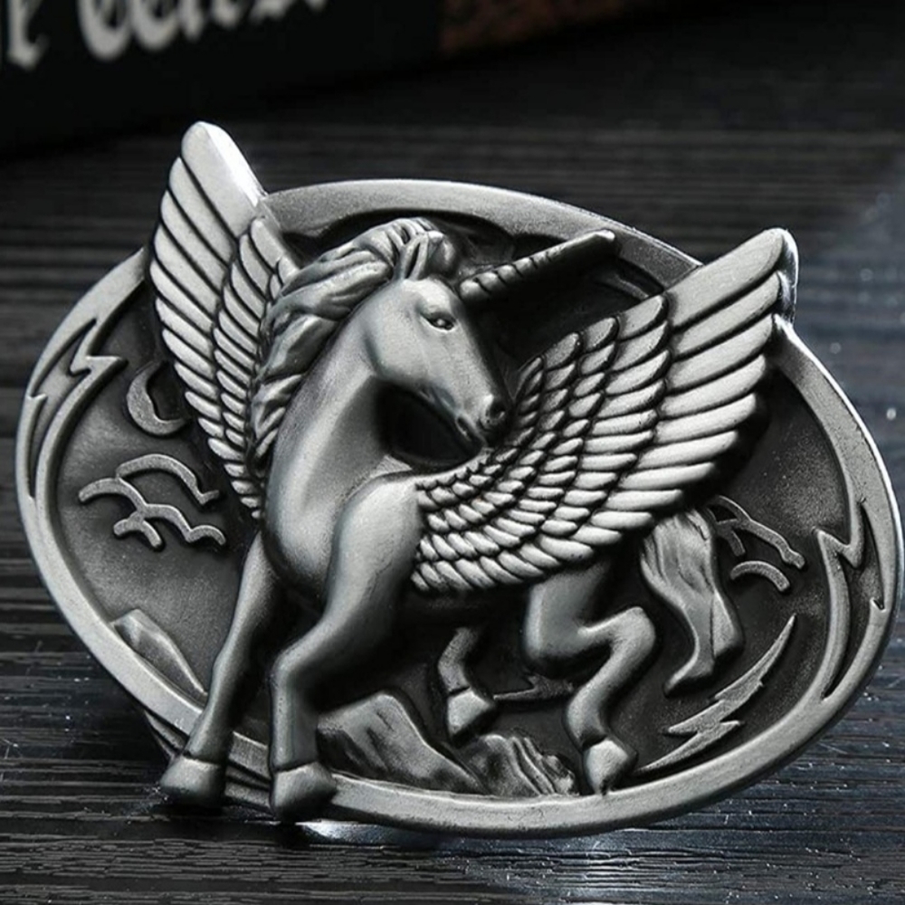 New Pegasus unicorn Alicorn Oval Belt Buckle